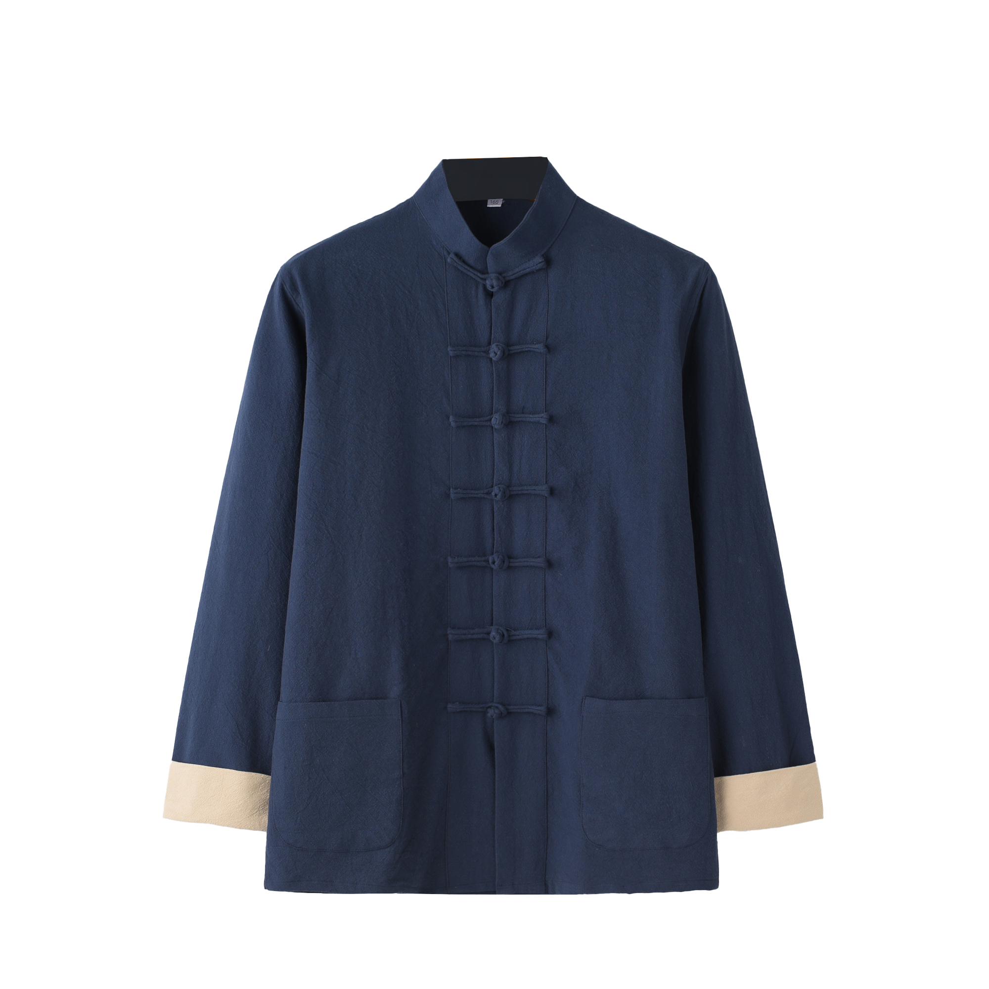 Chemise Kung Fu pour homme en coton, confortable, ample, à manches longues, boutonnée, avec poches, vêtements traditionnels chinois d'arts martiaux, costume Tang, vêtements de Tai Chi