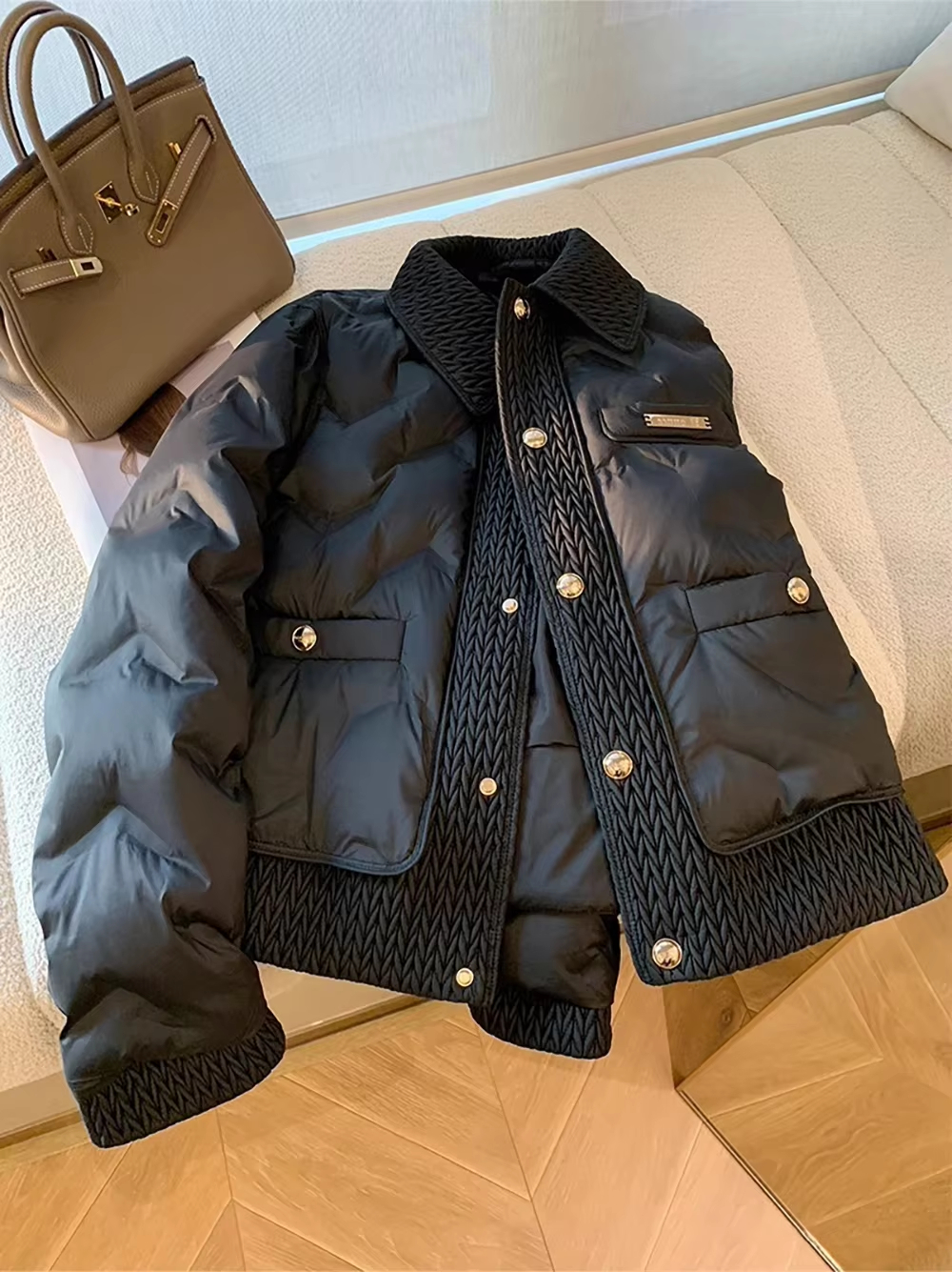 Manteaux rembourrés en coton pour femmes, veste matelassée légère à col rabattu, à la mode, vêtements d'extérieur, pardessus chauds, automne hiver