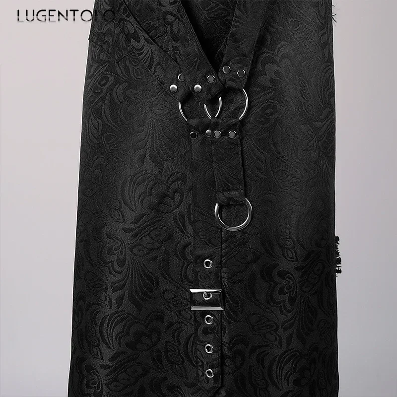 Dark Rock jupe hommes Punk vapeur gothique fête asymétrique Jacquard rétro décontracté hommes mode nouvelle solide fourrure barbe demi-tissu