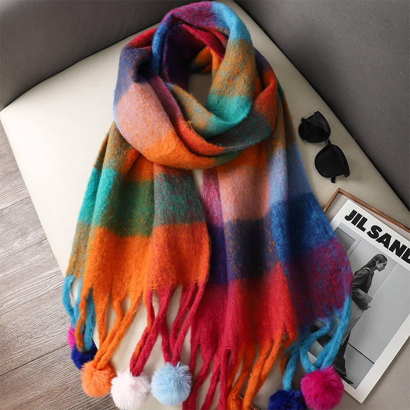 Écharpe d'hiver femmes de luxe automne hiver écharpe en cachemire épaissi chaud châle classique glands moelleux écharpe Plaid couleur doux châle
