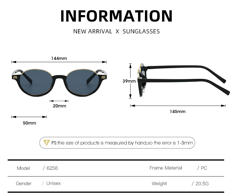 Lunettes de soleil ovales de marque 2026 pour femmes, demi-monture, lettres M décoratives, lunettes de soleil de créateur pour femmes, UV400, voyage, mode, lunettes