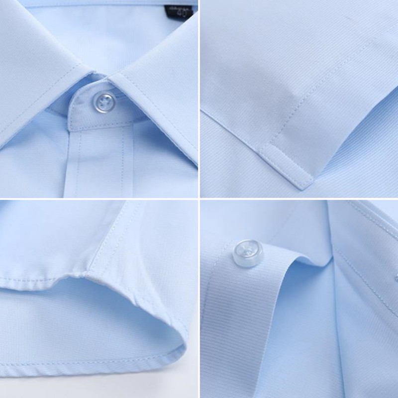 Chemise d'affaires en pur coton pour hommes, chemise à manches courtes, chemise décontractée, coupe couvertes, blanc, social, classique, mode masculine, nouveau, 8XL