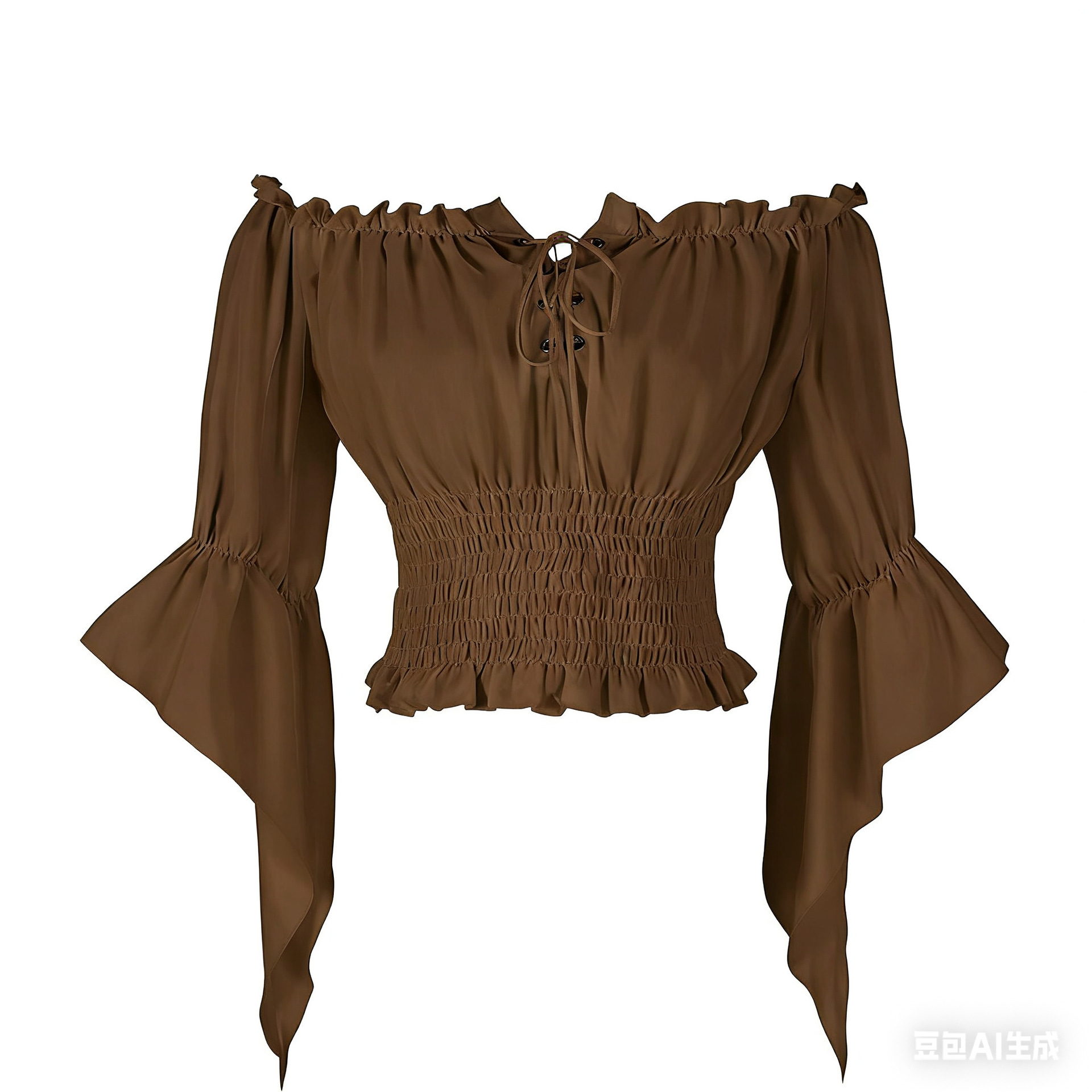 Blouse Vintage Femme Style Aristocratique Médiéval Renaissance, Haut Corset Rétro Steampunk, Chemises Victorien à Épaules Dénudées