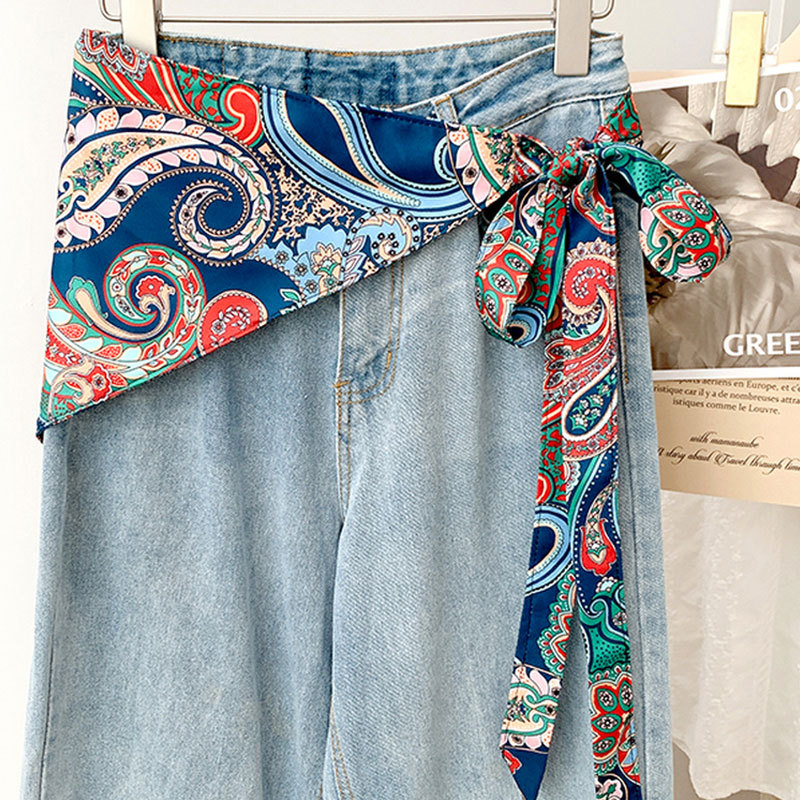 Écharpe triangulaire en soie motif fleur de cajou pour femme, style bohème vintage, foulard enveloppant pour le cou et la tête, idéal pour le quotidien, les voyages, cadeau tendance