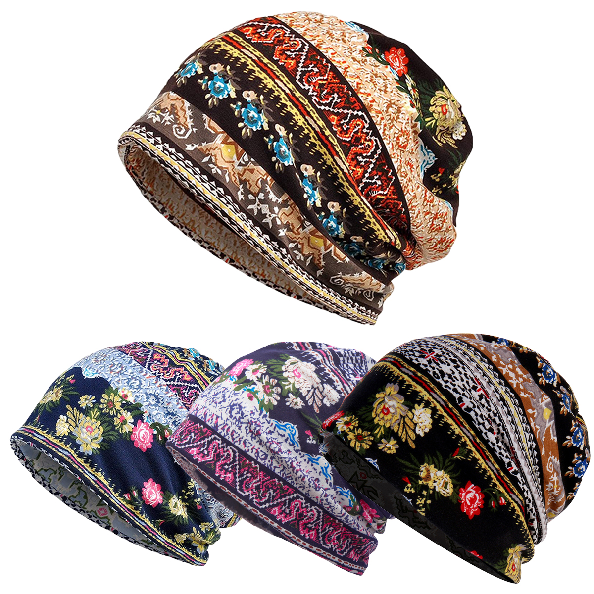 Bonnet de Chemo Baggy Slouchy pour Femme, Bonnet de Sommeil, Bonnet Tête de Mort