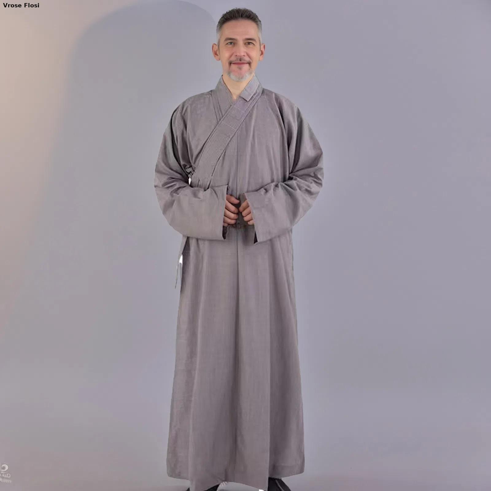 Vêtements traditionnels chinois pour adultes, robes longues pour le bouddhisme, moine bouddhiste, robe de méditation Haiqing pour hommes, nouveau, 2024
