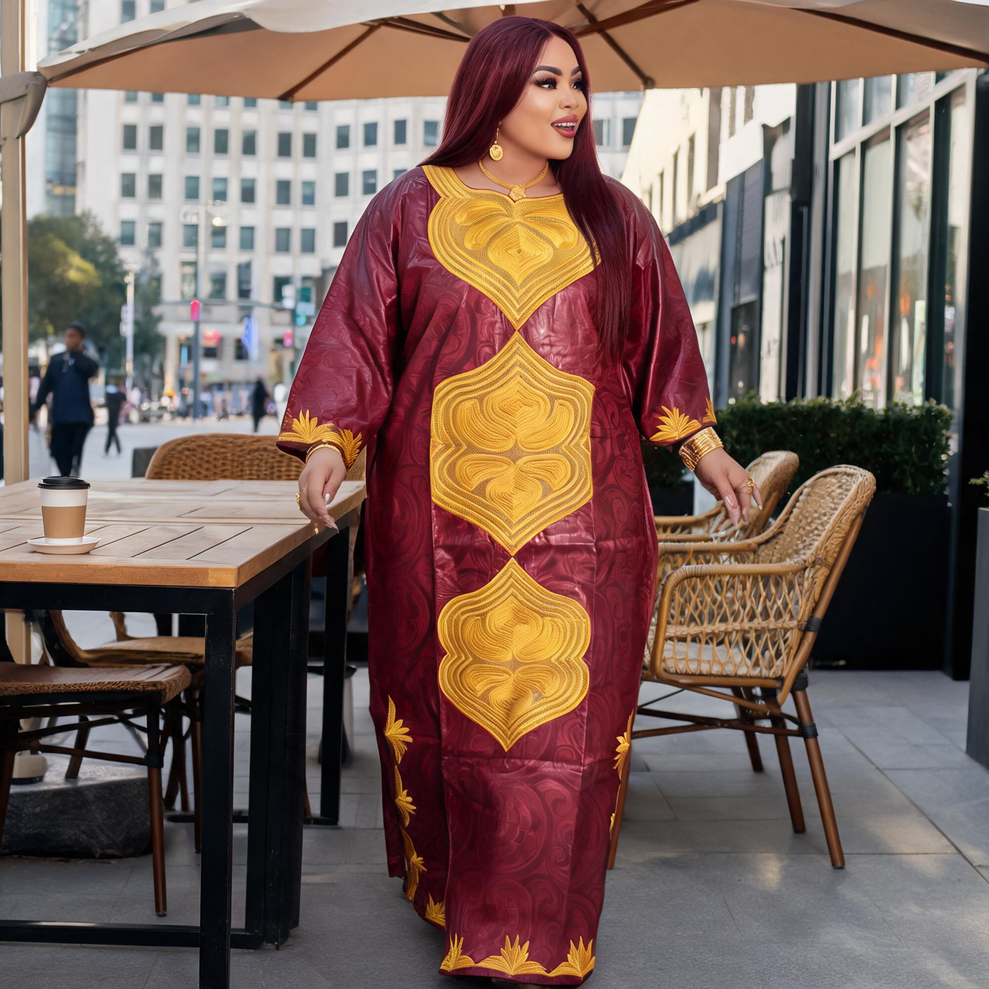 Robes africaines pour femmes, robe longue en bazin riche avec broderie et écharpe