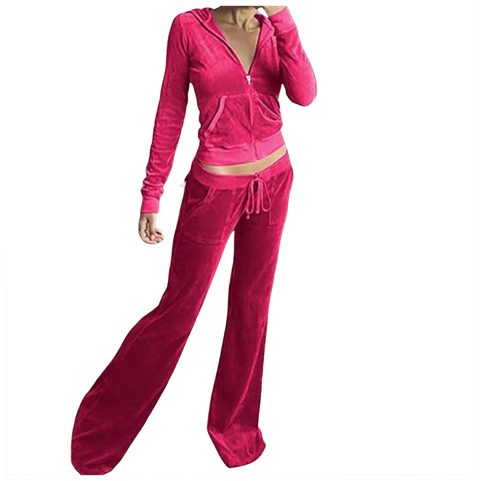 Ensemble de survêtement en velours pour femme, veste à capuche zippée, pantalon de survêtement imbibé, tenue décontractée, coupe couvertes, document solide, 2 pièces