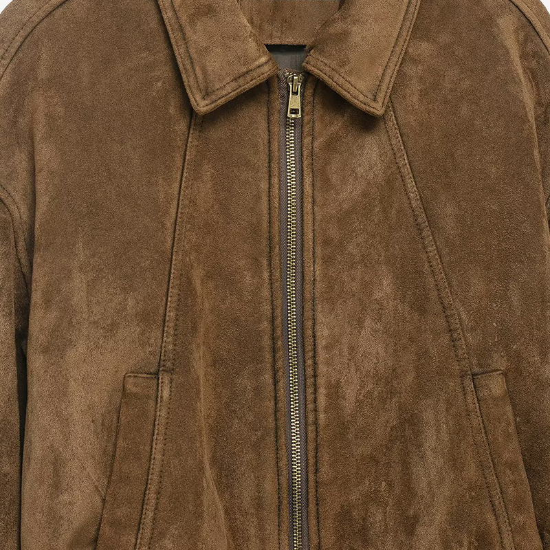 Vestes Manteaux Vêtements d'extérieur pour femmes Hauts à manches longues unis avec fermeture éclair 2026 zartins Mode élégante Khaki Casacas Femme Vestes courtes