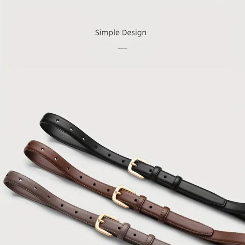 Ceinture de mode décontractée avec un style simple et haut de gamme, ceinture à boucle ardillon à double boucle adaptée à un usage quotidien.