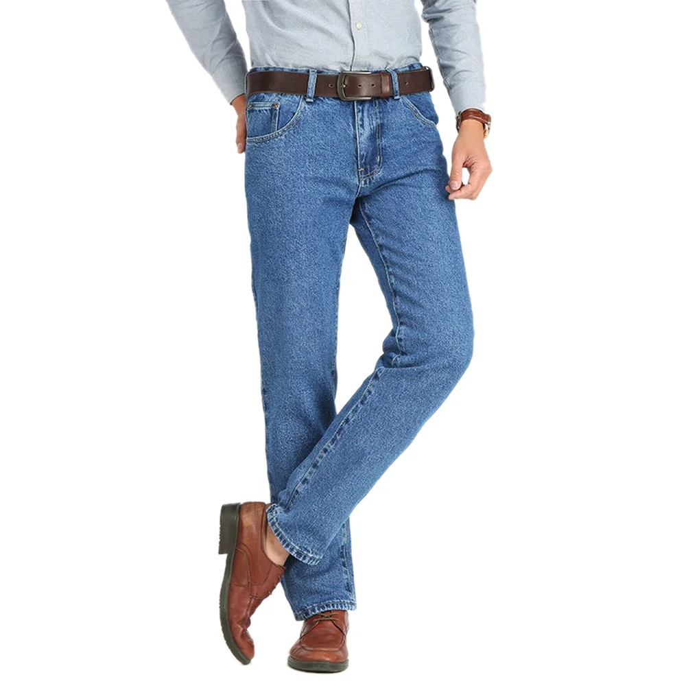 Jean d'affaires classique en coton pour homme, pantalon droit et extensible de marque, salopette d'été, coupe cintrée, printemps-automne, 2021