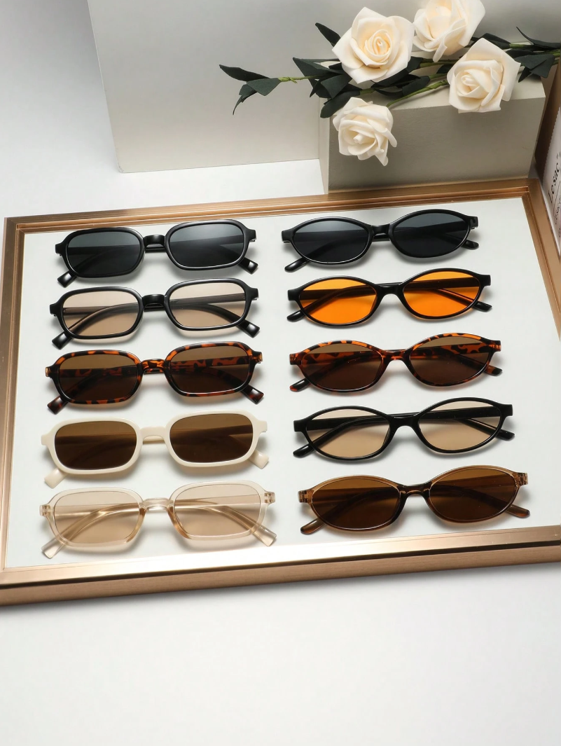 Lunettes à monture géométrique, 10 pièces, Style Simple pour un usage quotidien, réunions de famille, accessoires élégants pour automne et hiver