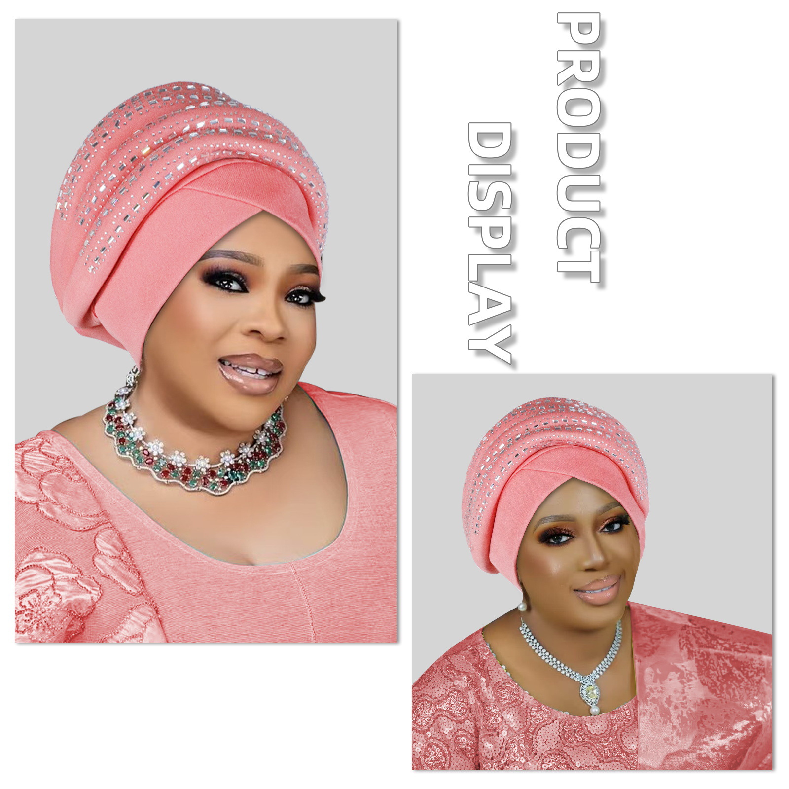 Couvre-chef africain Auto Gele nigérian pour femmes, chapeaux musulmans, turban, hijab, noué, diamants, mode, mariage, sauna, fête