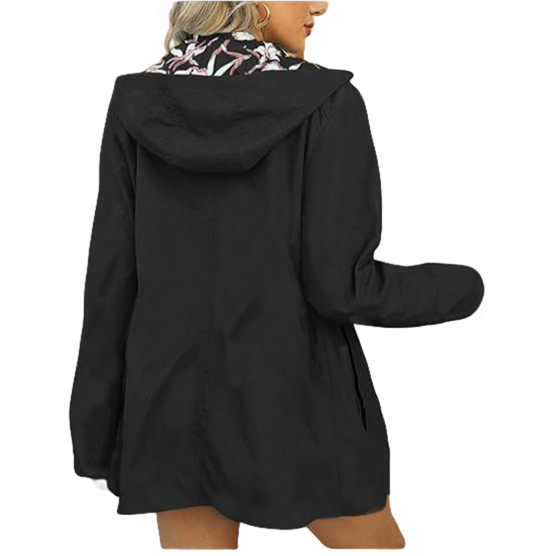 Veste à capuche d'automne pour femmes, manteau décontracté imprimé réversible avec poches, Streetwear multicolore, vêtements assortis S-2XL