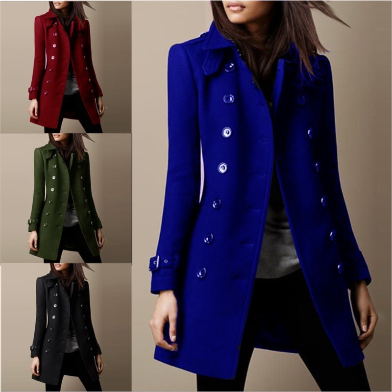 Automne hiver nouveau élégant femmes veste manteau mode laine noir à manches longues Double boutonnage ample Streetwear femmes manteaux veste