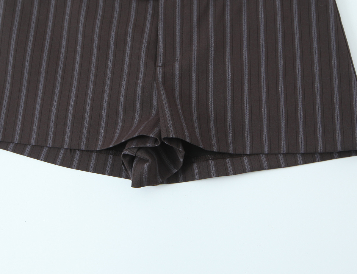 Shorts à taille basse et large, à rayures simples, style européen et américain, tendance printemps, tempérament