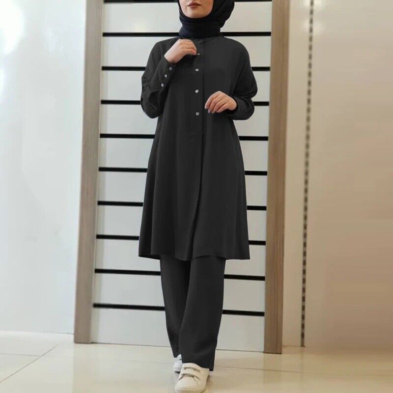 Ensemble Deux Pièces Abaya pour Femme, Chemises et viser Modestes, Robe Musulmane Islamique, Caftan Décontracté, Vêtements Turquie, Automne