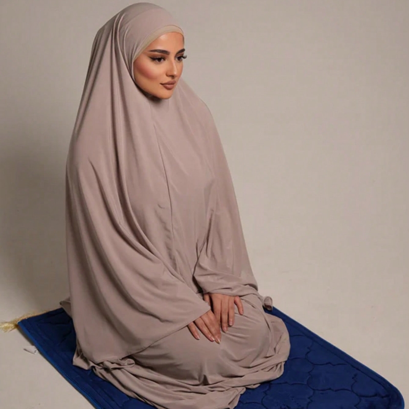 Robe de prière musulmane du Ramadan pour femmes, vêtements de prière, couverture complète, Hijab intérieur solide, Long châle doux, coton de qualité supérieure, Abayas en chanvre