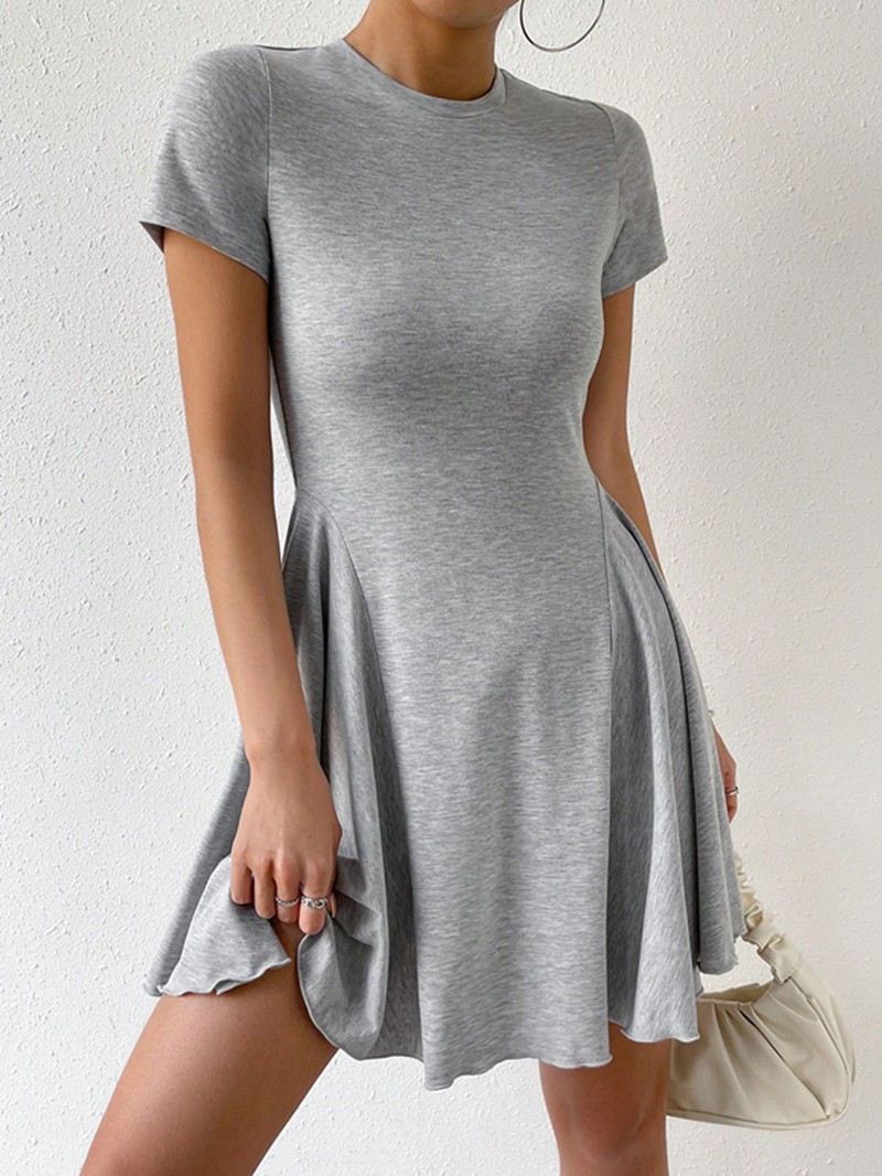 Nouvelle robe décontractée d'été pour femmes, robe courte à manches courtes pour femmes, jupe courte