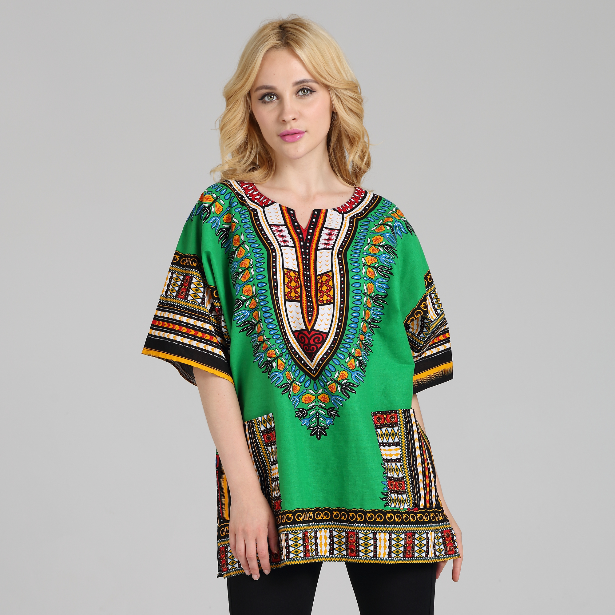 Chemise traditionnelle africaine Dashiki, en coton Batik léger de qualité fine, cloches africaines de Cuba, poncho de plage