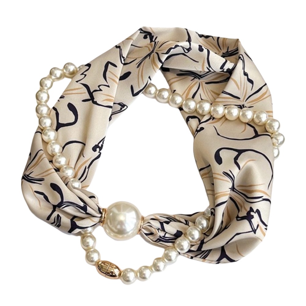 Écharpe longue en soie avec perles magnétiques, petit châle fin à perles, boucle magnétique, écharpe à boucle magnétique, mode féminine