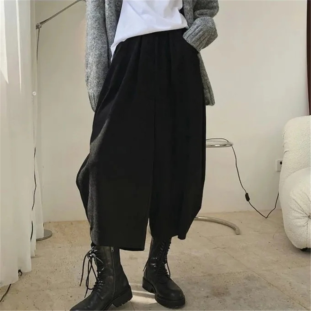 Pantalon carotte pour femme, taille élastique, décontracté, poche solide, vintage japonais, fjFemale spinal, pantalon large, vêtements à la mode