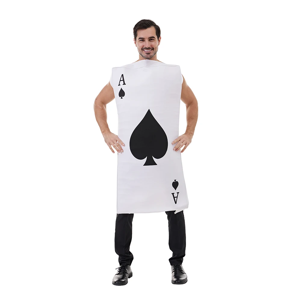 Eraspooky – Costume de poker amusant pour adultes, unisexe, tenue de cosplay en forme de pique, pour Halloween, carnaval, fête, déguisement