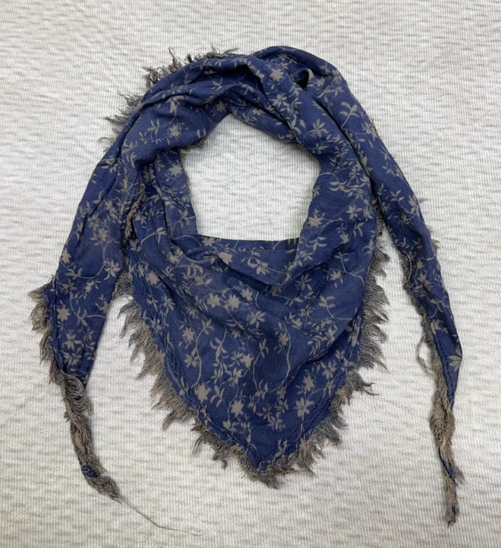 Rétro femmes écharpe impression florale contraste couleur coton bord effiloché 2025 hiver automne rétro décontracté écharpe femme YoYiKamomo