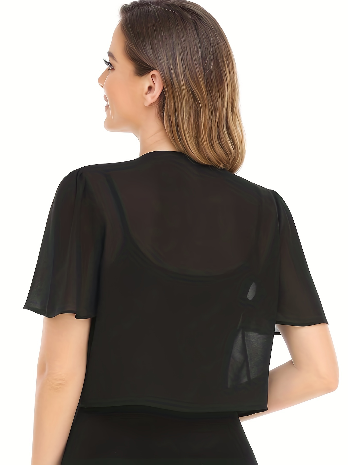 Mode européenne et américaine 2024, vêtements décontractés pour femmes grandes tailles, nouvelle veste en mousseline de soie à manches courtes pour femmes, été