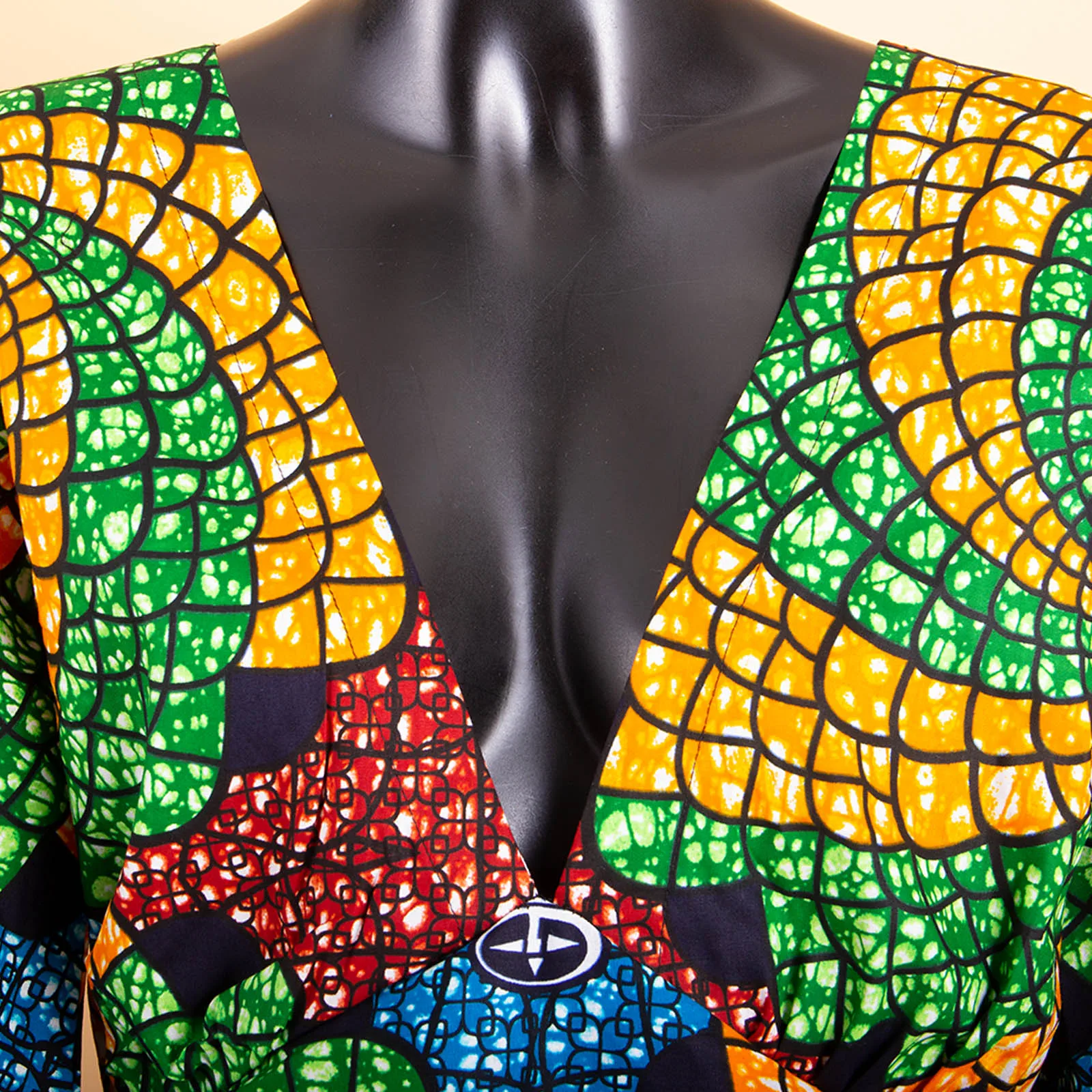 AFRIPRIDE-Robe africaine maxi en coton pour femmes, manches évasées, col en v, police et dos, longueur rinçage, A7225knit
