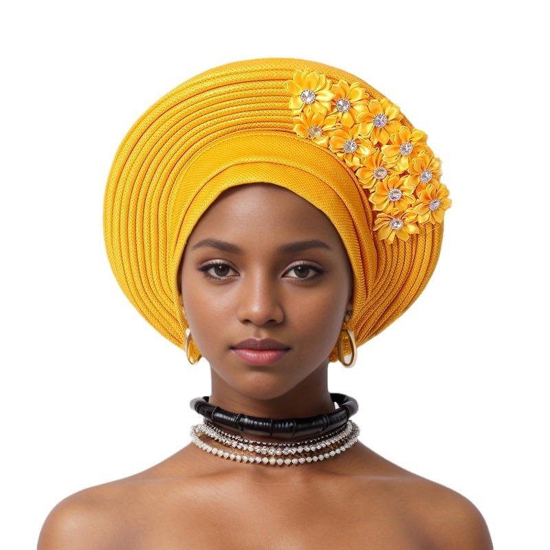 Cravate de sauna africaine, turban nigwin, déficit de mariage es Aso Oke, vêtements de sauna musulmans, couvre-chef féminin, Auto Gele