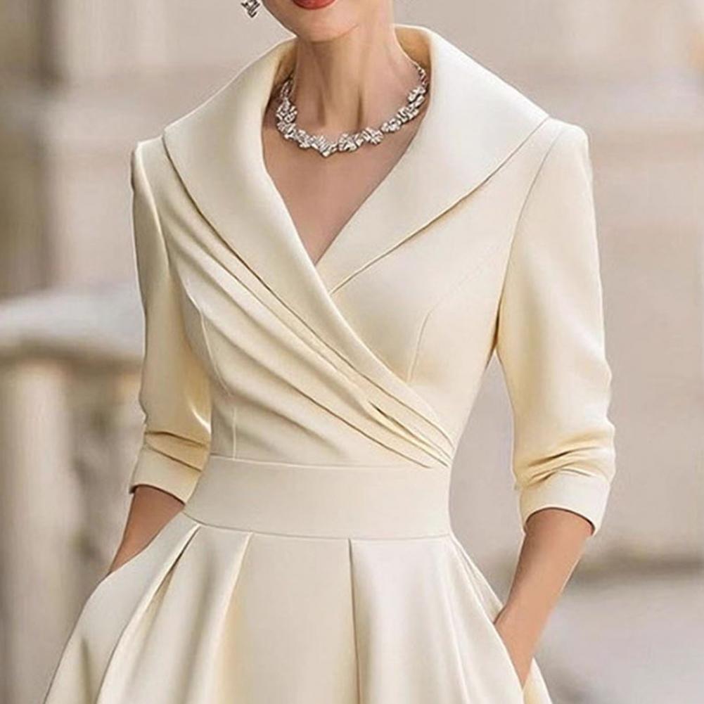Robes blazer élégantes pour femmes, robes de bureau, robes midi blazer, robes de travail à col en V pour femmes, robes trapèze, robes formelles