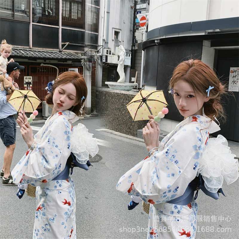Nouvelle Robe Kimono Japonais Améliorée pour Femme, Style Orthodoxe, pour Photos, Tenue de Cosplay et Photographie de Voyage