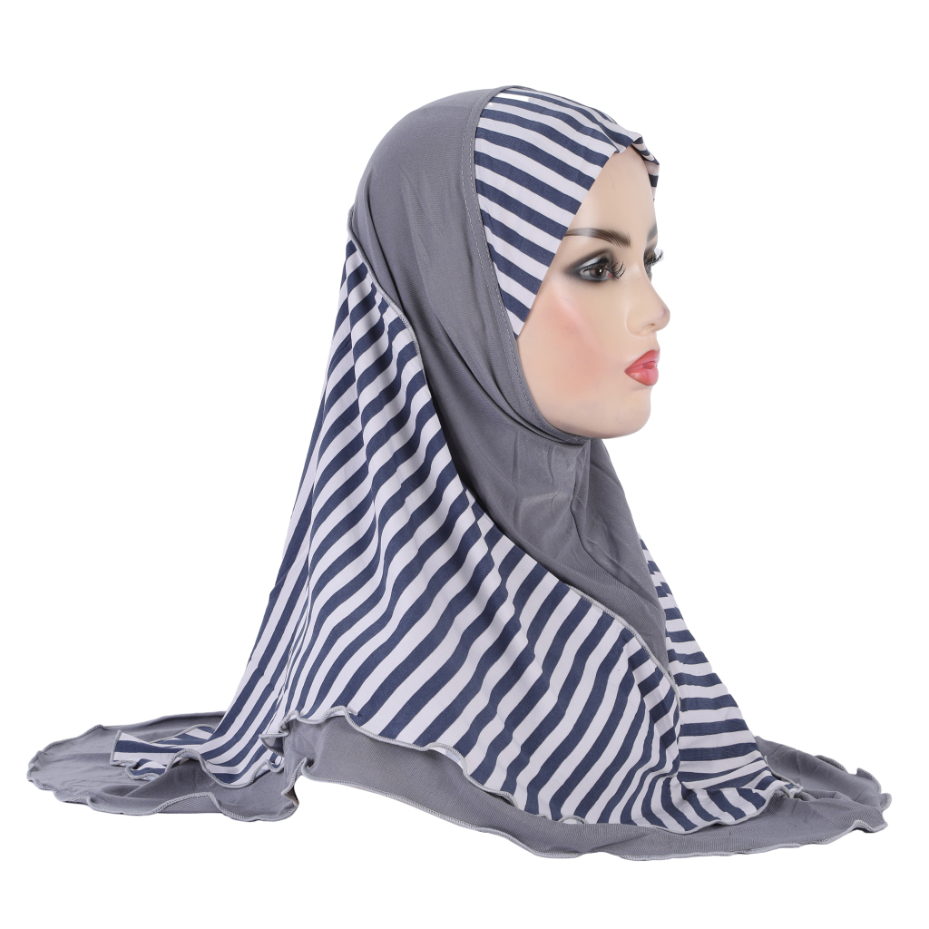 Hijab musulman pour adultes, taille moyenne 70*60cm, foulard islamique, chapeau amira, couvre-chef à enfiler.