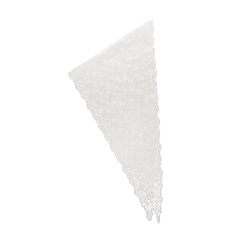 Écharpe en dentelle vintage française pour femme, foulard triangulaire floral, bandana en soie, turban mignon et élégant pour le voyage et le quotidien, accessoires cadeau