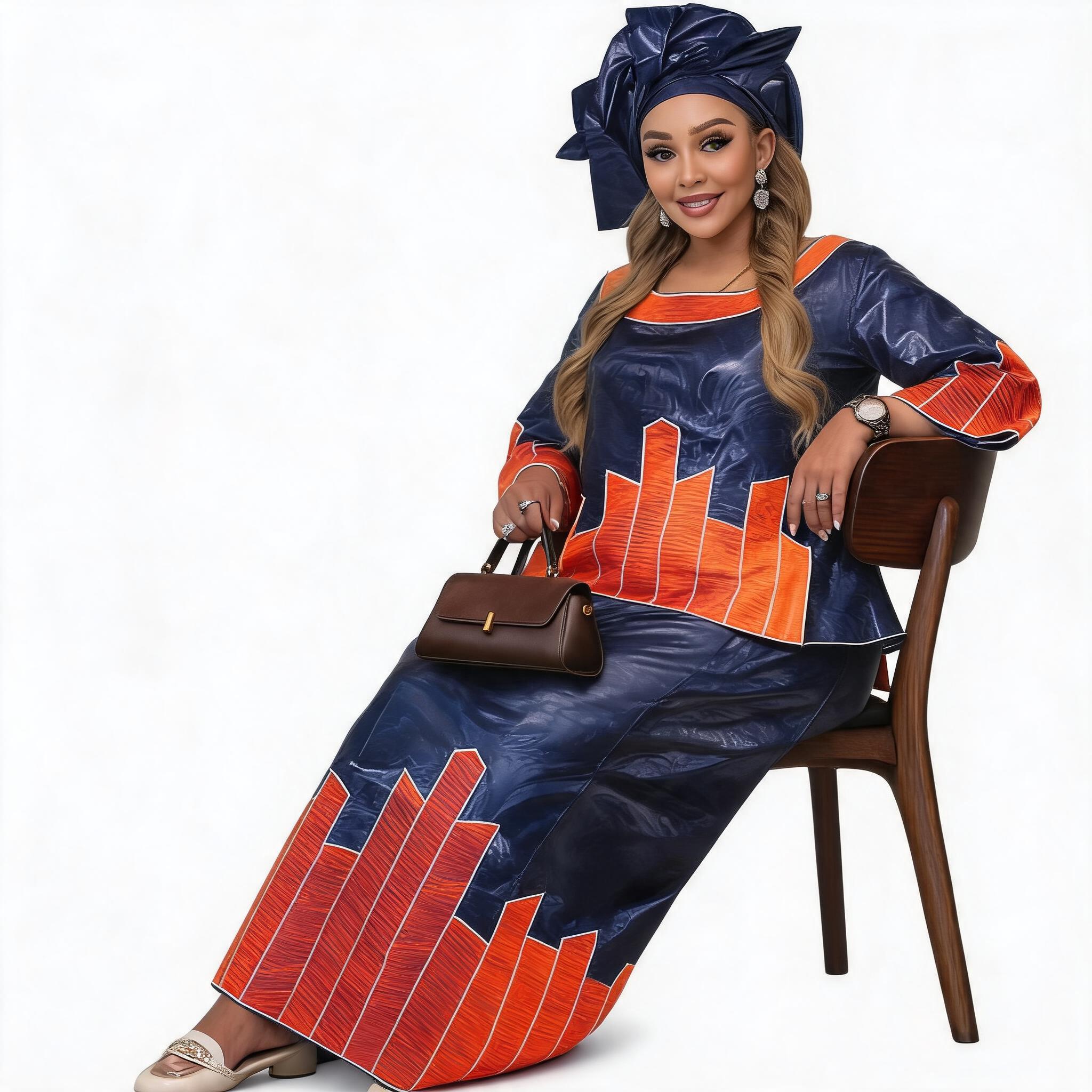 Robes africaines pour femmes grande taille, robe longue avec écharpe, design brodé Bazin Riche