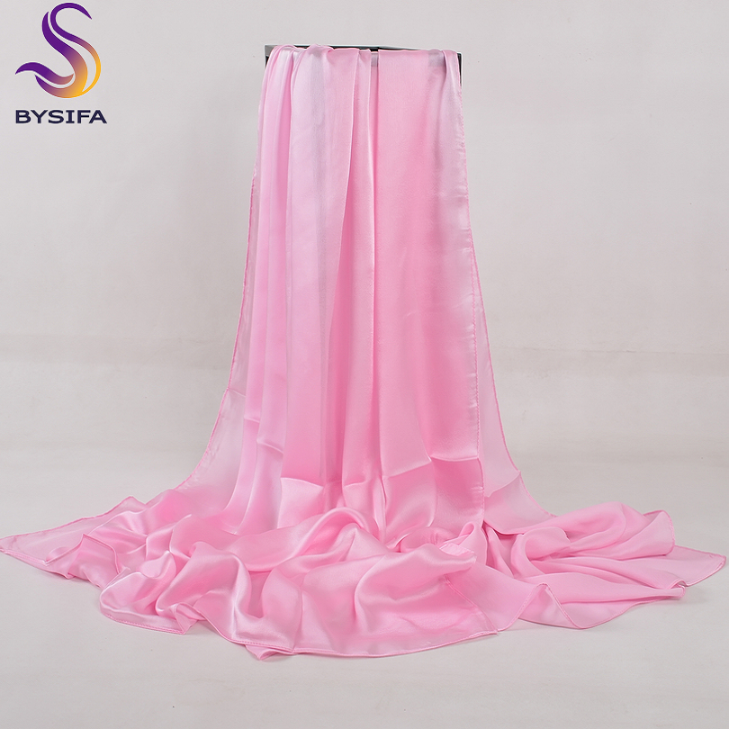 [BYSIFA] foulard en soie chinois hiver femmes longue écharpe en Satin châle de luxe vin rouge foulards Simple musulman plaine foulard 180*90 cm