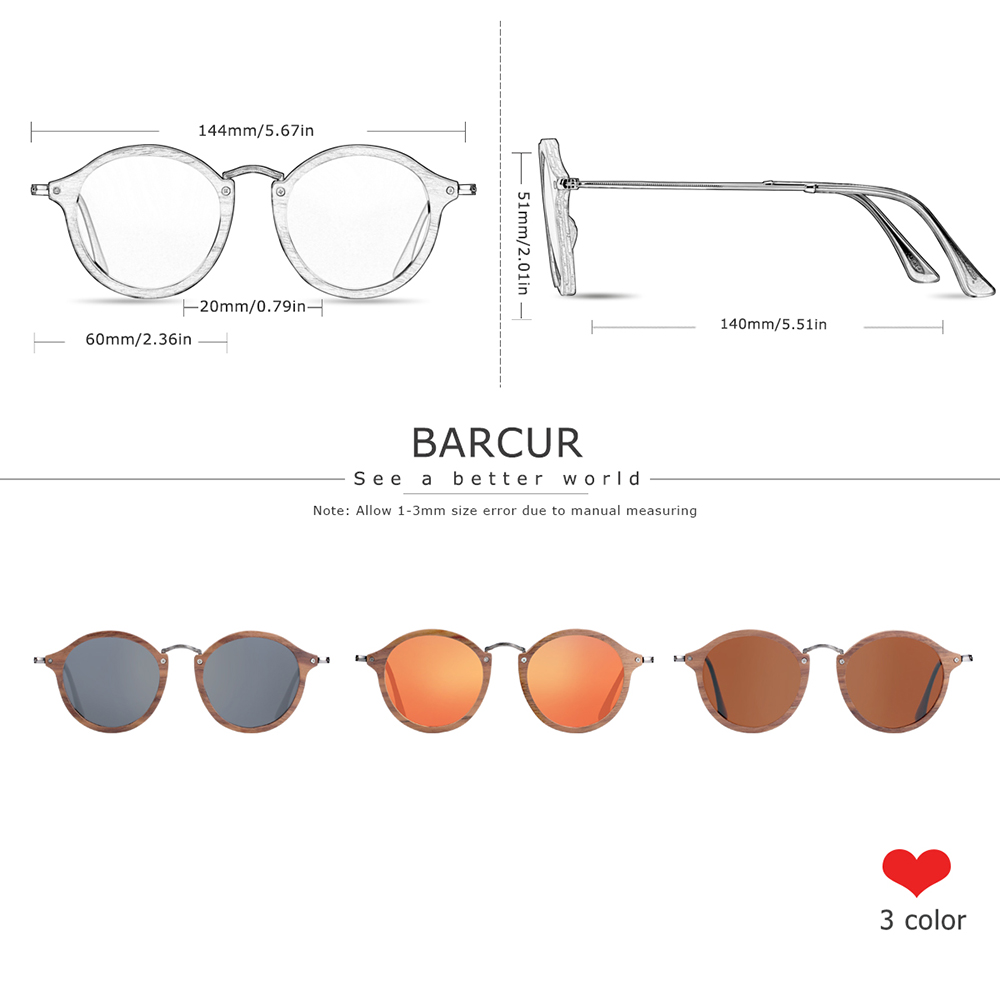 Lunettes de soleil rondes en bois faites à la main pour femmes et hommes, lunettes de soleil polarisées, protection UV400, design de marque rétro, mode