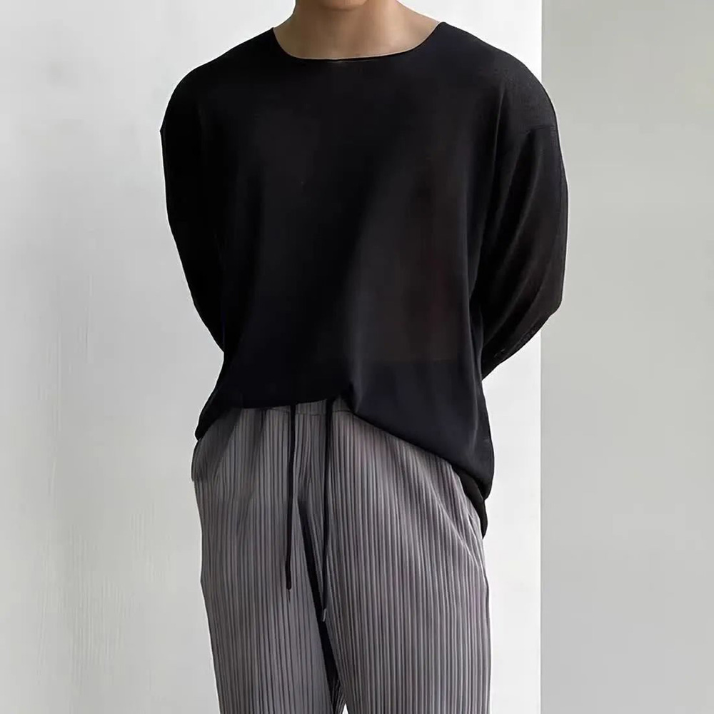T-Shirt à manches longues pour hommes, basique et décontracté, couleur Pure quotidienne, assorti avec tout, Simple et fin, vêtements pour hommes, printemps et automne