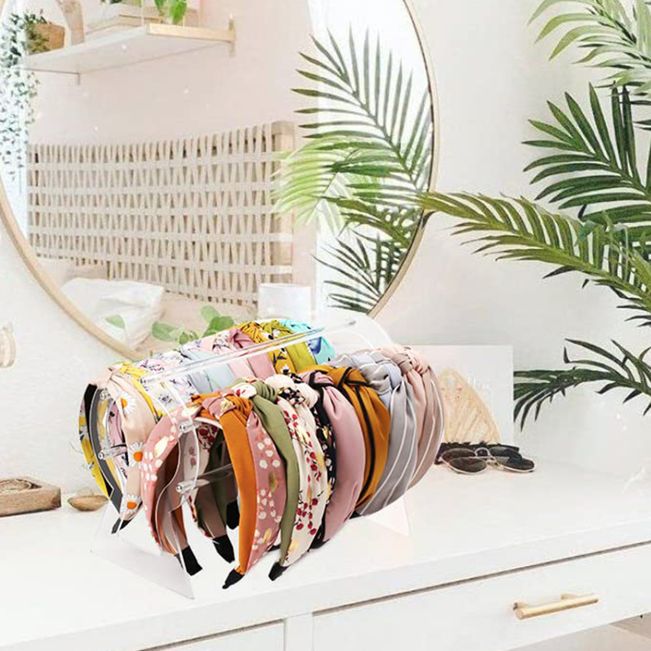 Support de bandeau en acrylique, supports permettant de gagner de l'espace, support d'accessoires pour cheveux Transparent détachable, organisateur d'affichage pour filles et femmes