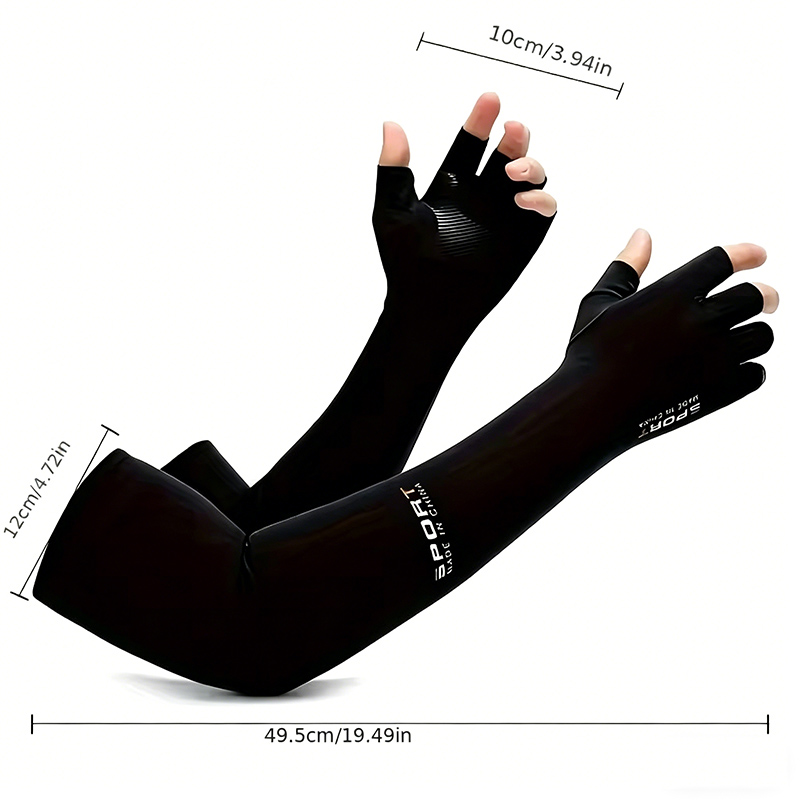 Anti-UV et Rafraîchissant pour l'été ‌ Manchons de bras en soie glacée respirants et extensibles, protection UV, pour le cyclisme, la course à pied et les sports