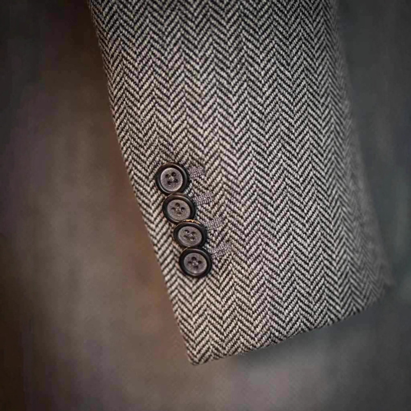 Manteau Long pour hommes, automne et hiver, motif à chevrons, classique, formel, Banquet, Double boutonnage, coupe cintrée, veste simple, Polo chaud