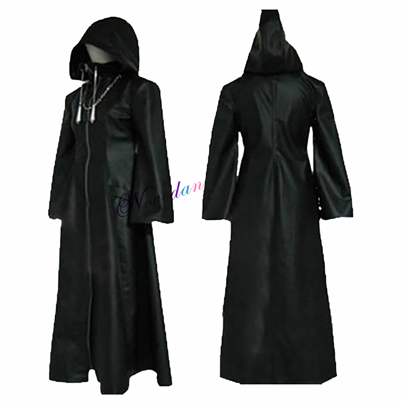 Kingdom Hearts 2 Black Coat Cosplay Costume, Anime Game, Organization XIII, Robe, Halloween Party