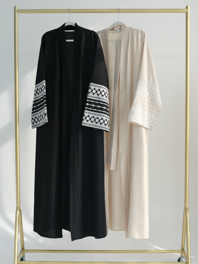Abaya musulmane brodée Eid pour femmes, robe de Ramadan, abayas marocains à lacets, caftan islamique, cardigan arabe de Dubaï, robe longue, 2024