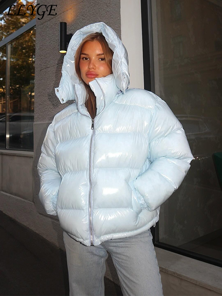 Manteau décontracté matelassé à capuche en coton pour femme, col montant, fermeture éclair, manches longues, chaud, collection automne 2026, style chic urbain, doudoune