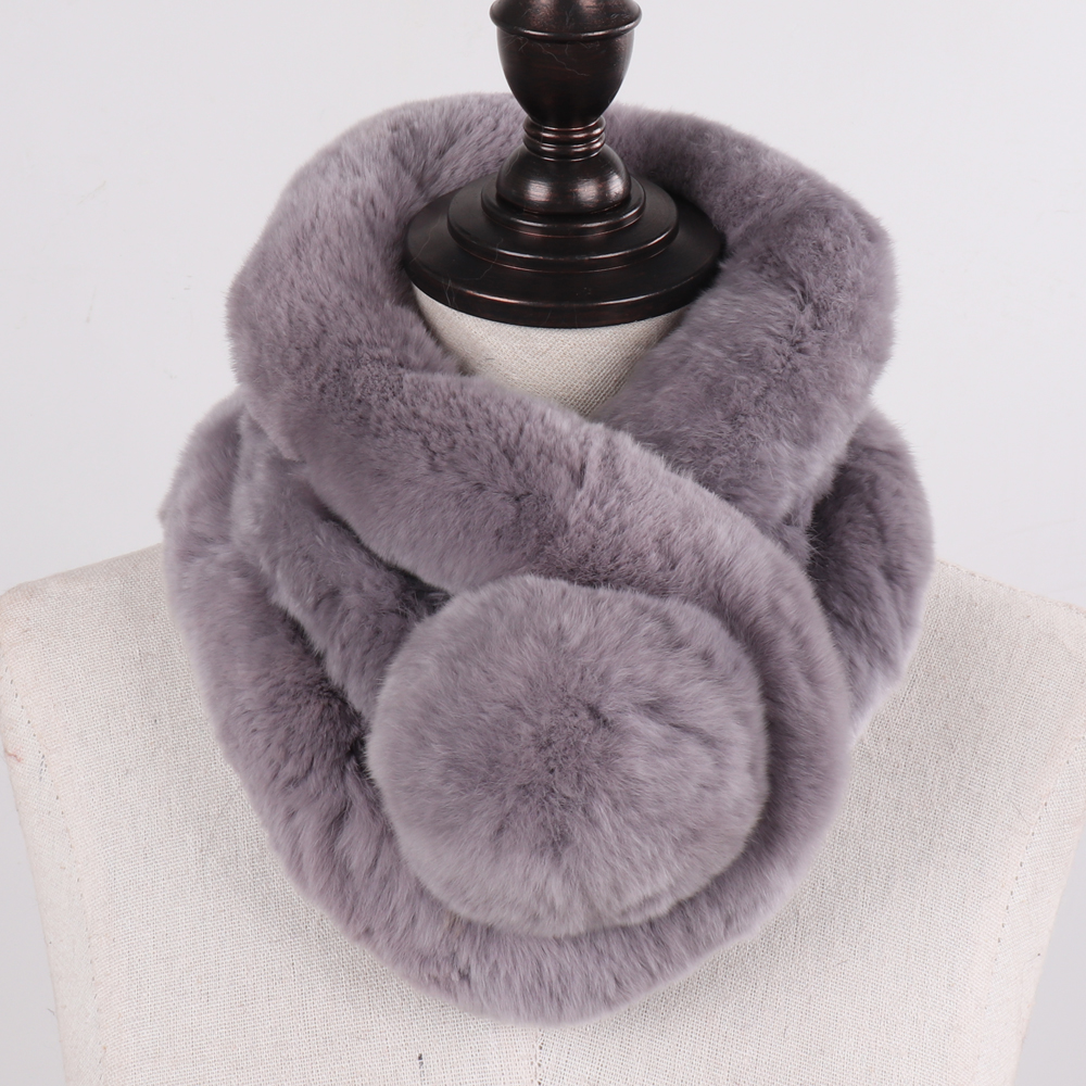 Hiver femmes 100% véritable Rex lapin fourrure écharpe naturel chaud Rex lapin fourrure anneau silencieux dame qualité Rex lapin fourrure foulards