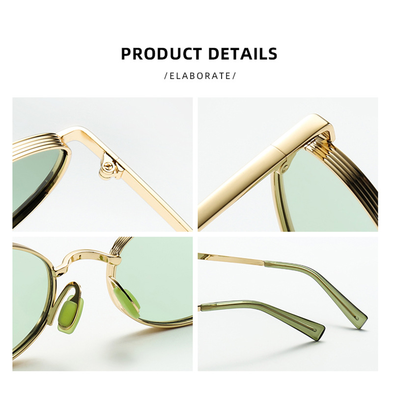 Lunettes de soleil ovales SEAMERGO Hip-hop pour femmes et hommes, charnières à ressort 3+2, résistantes aux UV, pour voyage et plage