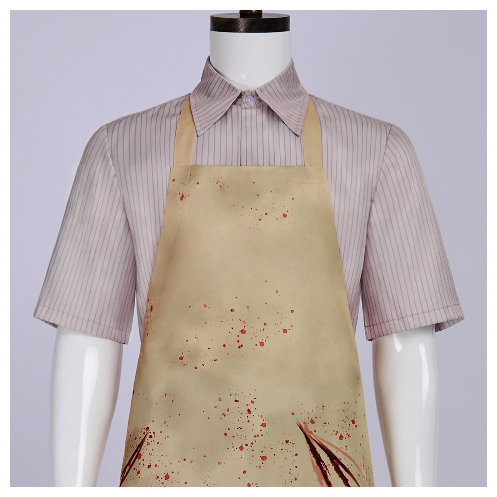 Costume de Cosplay Leatherface, tablier taché de sang, chemise et pantalon, fête fantaisie d'horreur pour Halloween et carnaval pour adultes