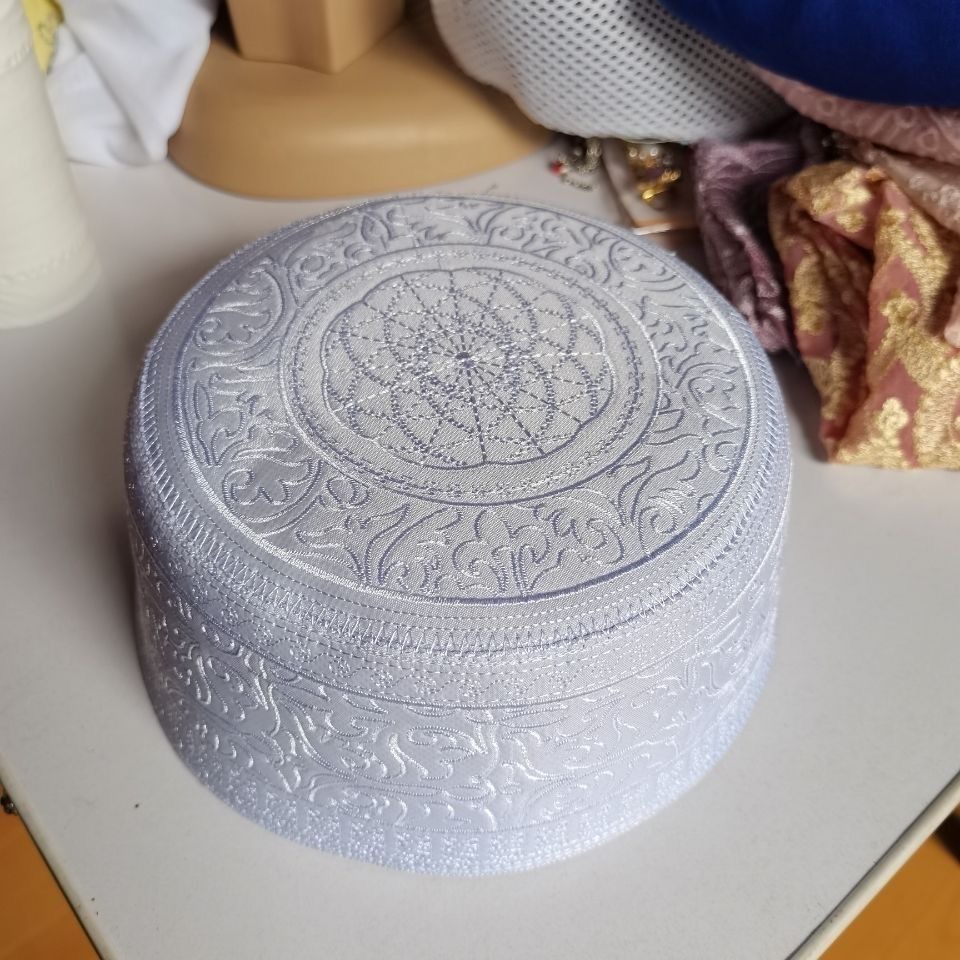Chapeaux Musulmans pour Hommes, Vêtements, Produits Turcs, Chapeau de Prière Blanc, Kippa, Kufi Islamique, Topi Brodé 03342
