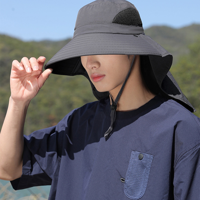 Chapeaux de soleil d'été Protection UV casquette de pêche de chasse en plein air pour hommes femmes randonnée Camping visière seau chapeau chapeau de pêcheur amovible